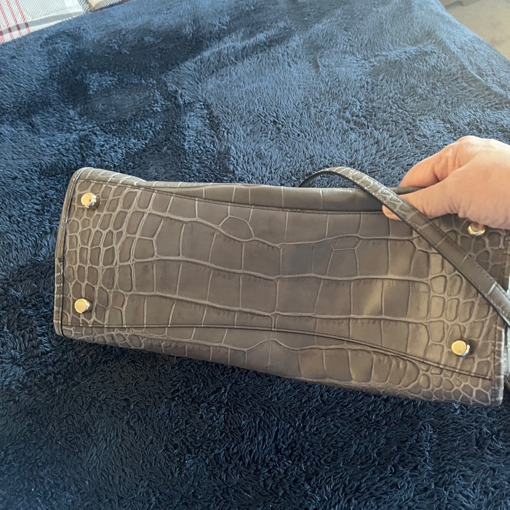 Coach Grey Crocodile impressed leather bag - Picture 2 of 4